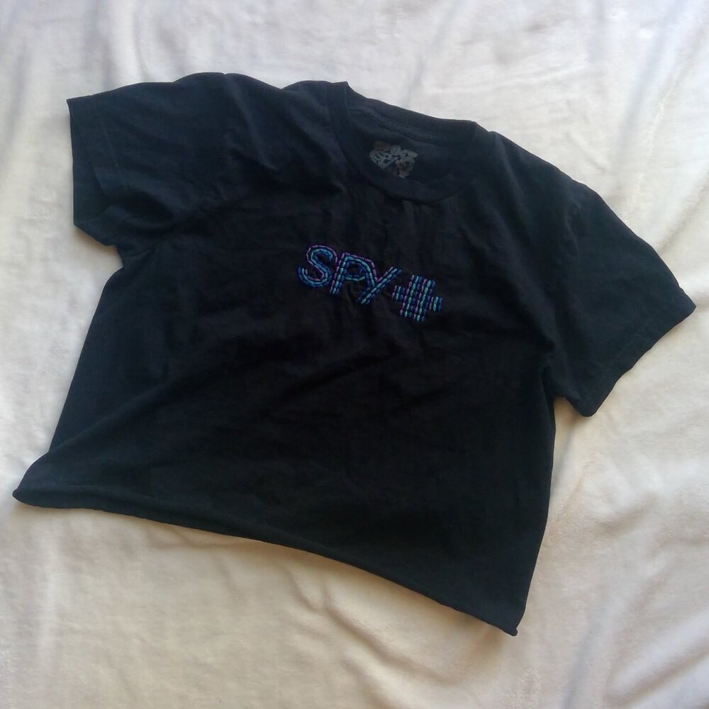 Spy Upcycled Youth Large Top to a Small/Medium Fit OM Adult Womens Cropped Top